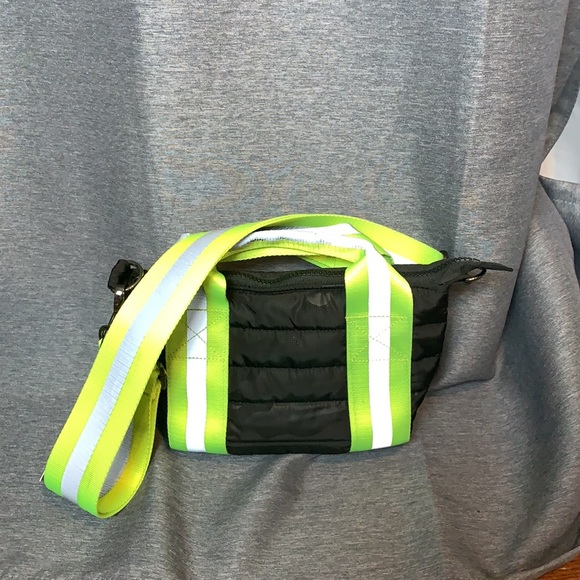 thinkroyln Handbags - Think Royln Black Camo w/ Yellow Rf Mini Tote